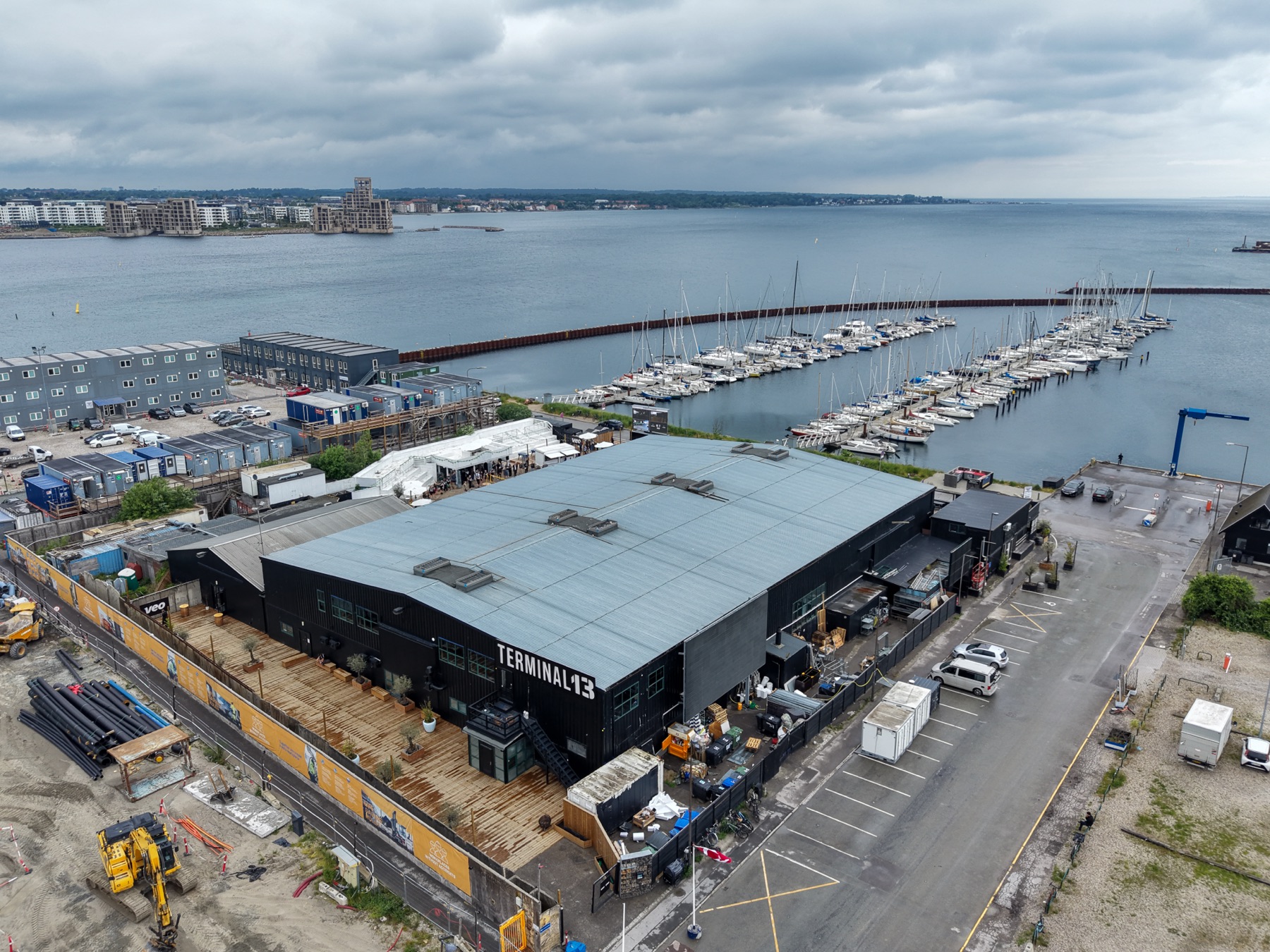 Terminal13 set fra luften ved Svanemøllehavnen
